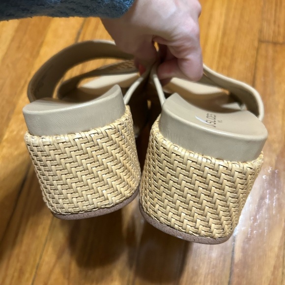 J/Slides QUACKIE Natural Vegan Woven Crossover Wedge Sandal NWOT 10 - Picture 6 of 8